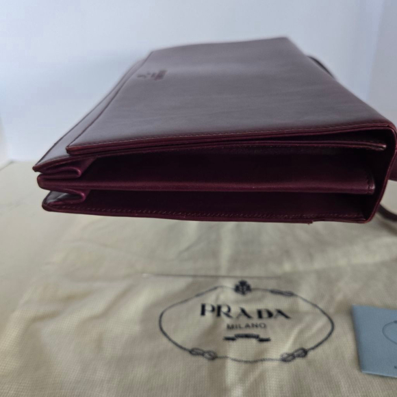 Vintage Prada Purple Leather Flap Shoulder Bag w/ Dustbag and Authenticity cards - Picture 9 of 16